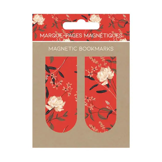 Magnetic Bookmarks - Flowers in Red