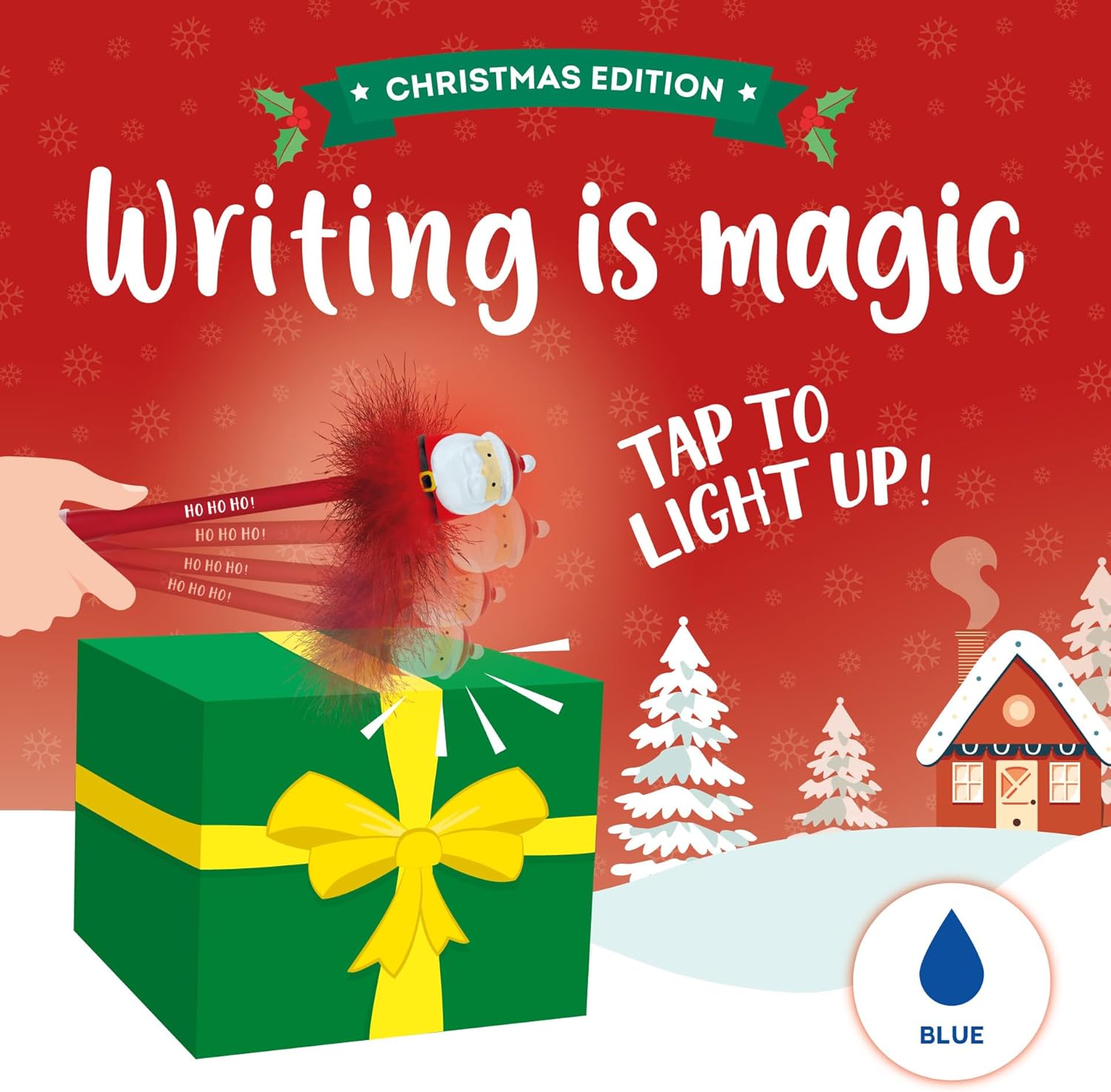 LIGHT-UP SANTA CLAUS GEL PEN - WRITING IS MAGIC