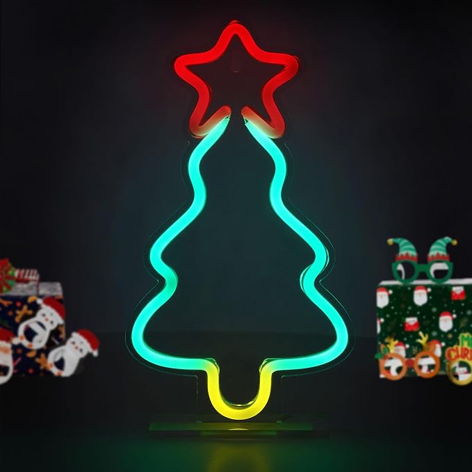 NEON-EFFECT LED SIGN - IT'S A SIGN - XMAS TREE
