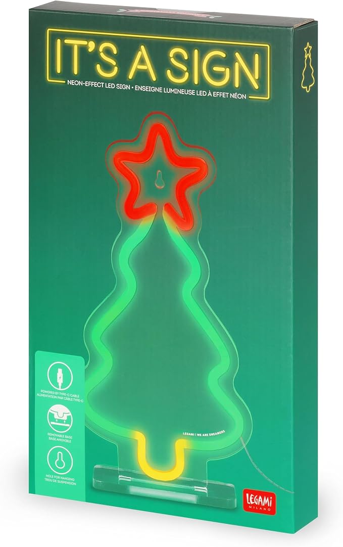 NEON-EFFECT LED SIGN - IT'S A SIGN - XMAS TREE