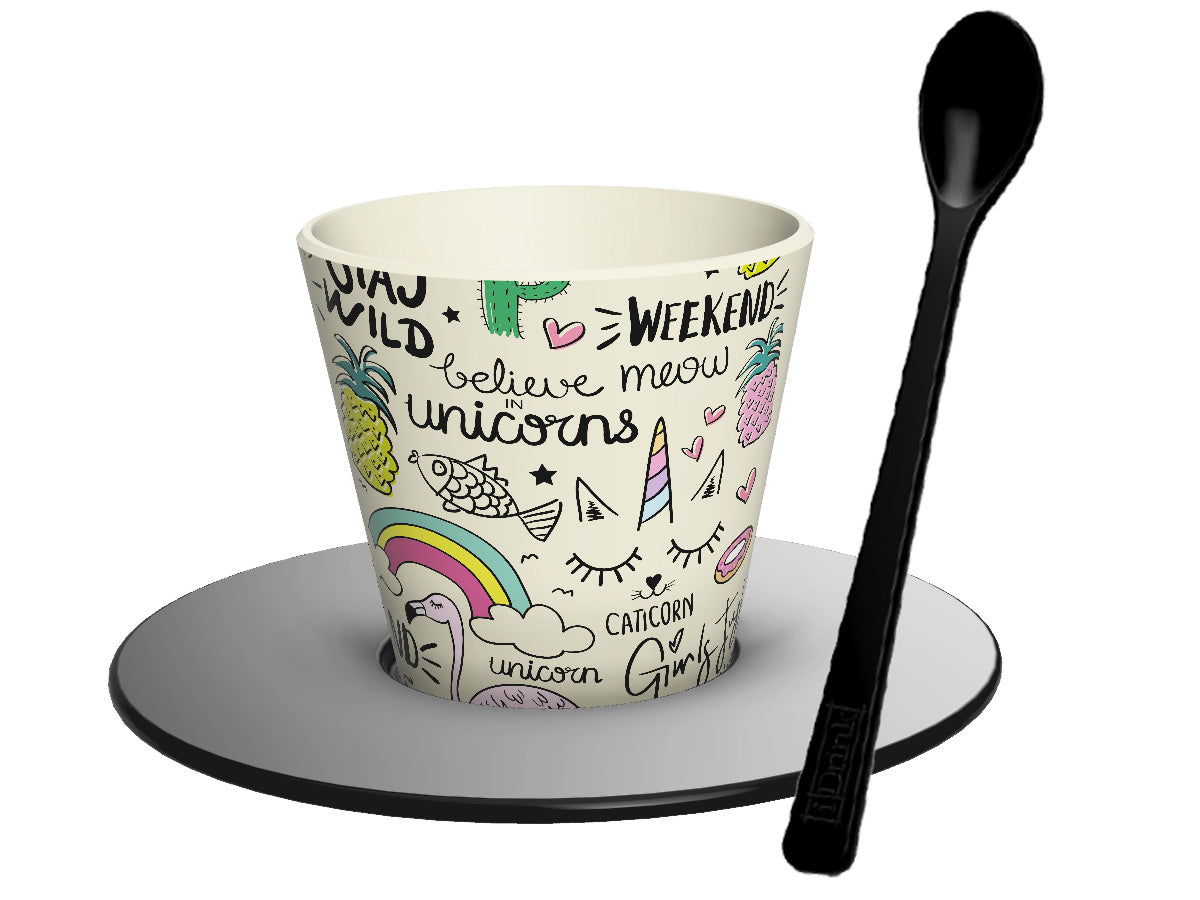 Cup, Spoon and Plate set UNICORN