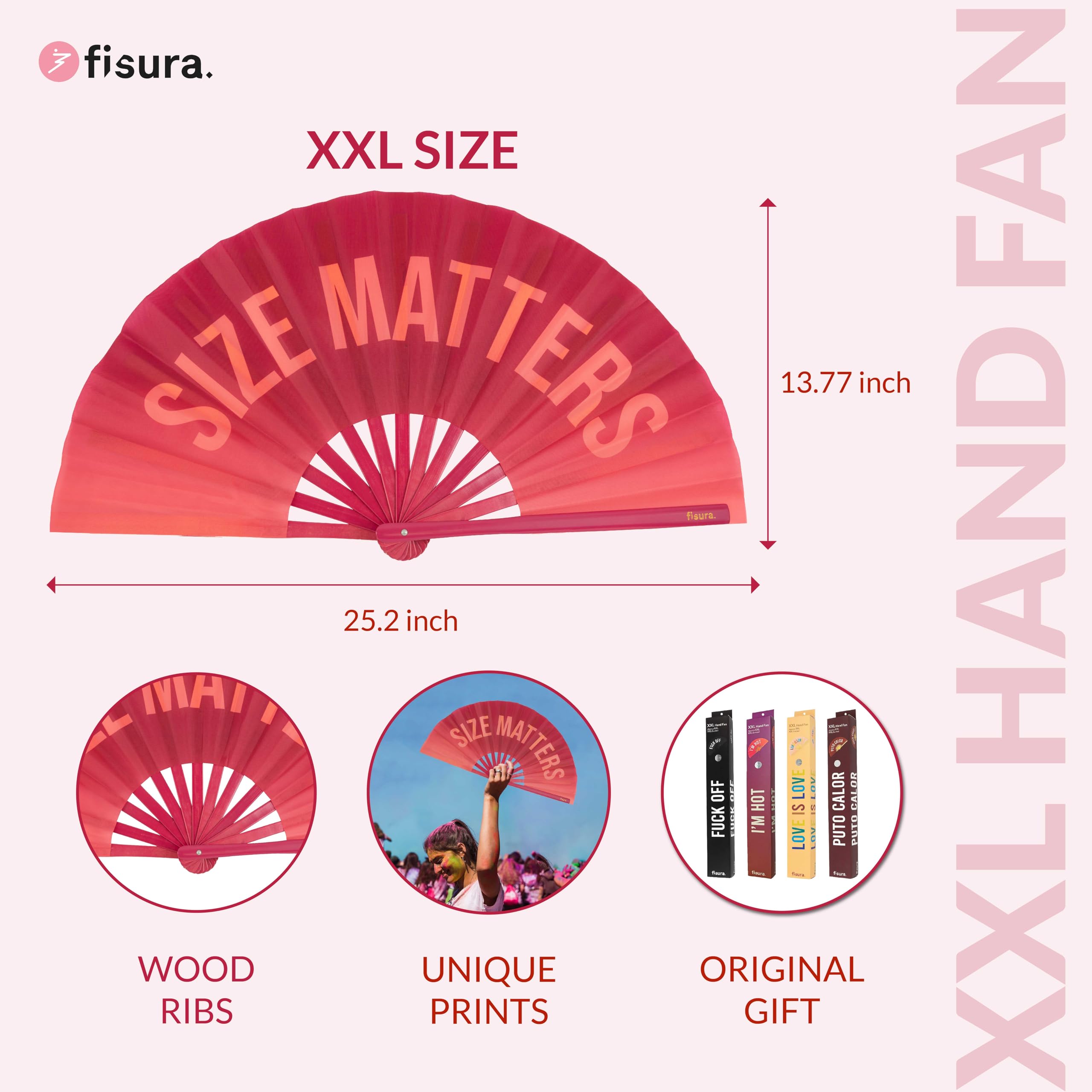 XXL Hand Fan “Size Matters” - Gradient