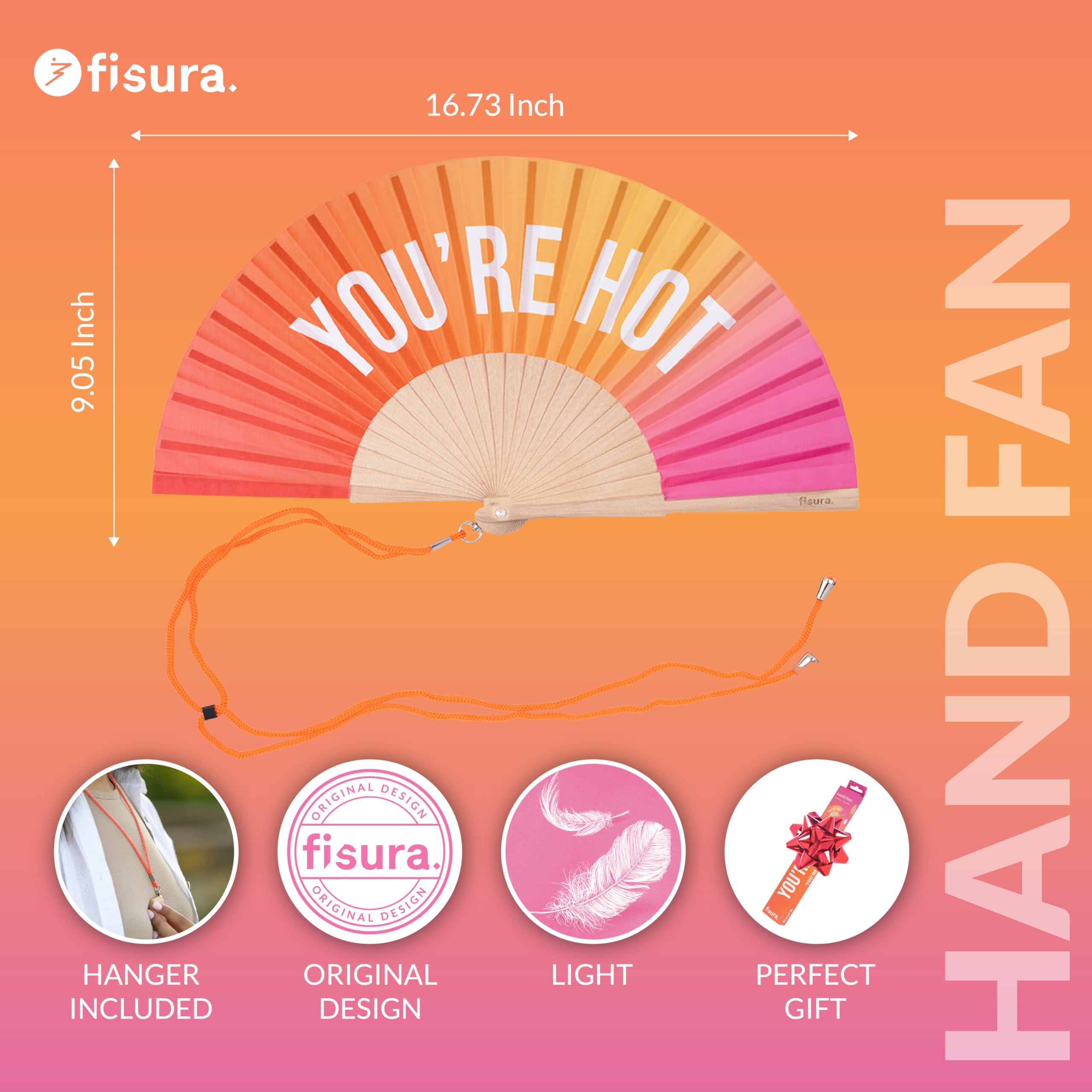 Hand Fan “You’re Hot” - Gradient