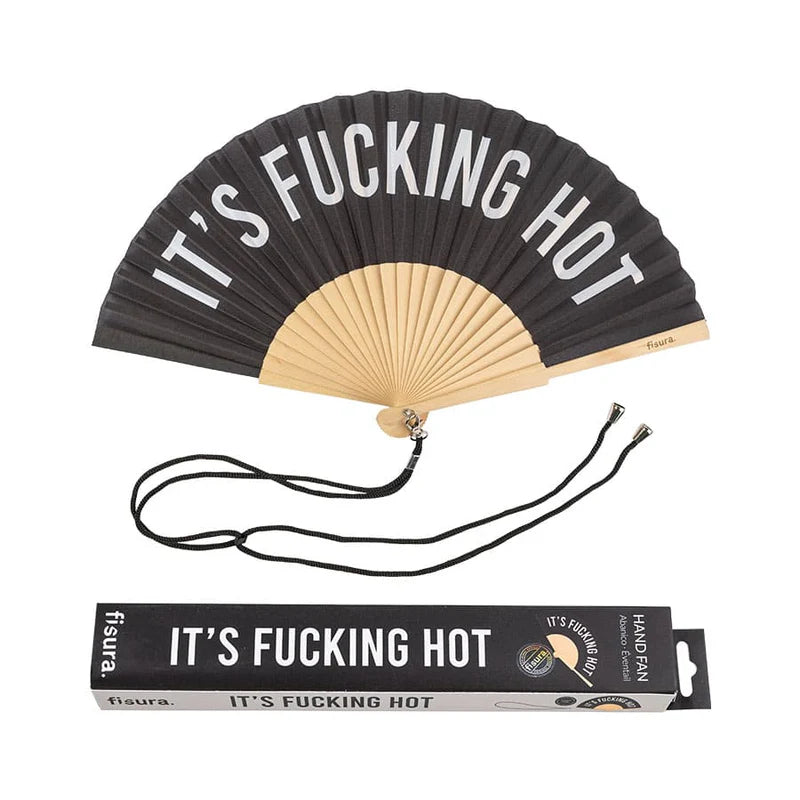 Hand Fan "It's Fucking Hot" - Black