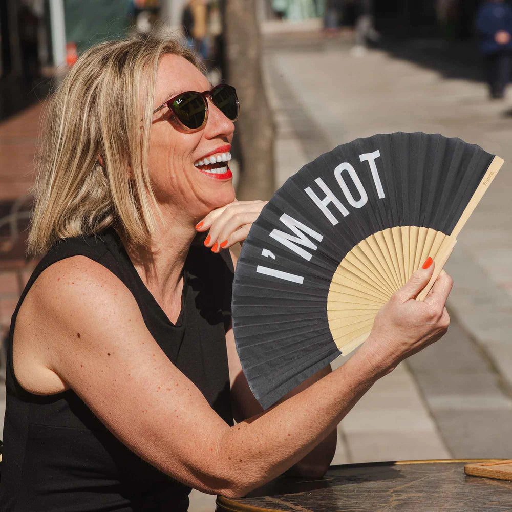 Hand Fan "I'm Hot" - Black