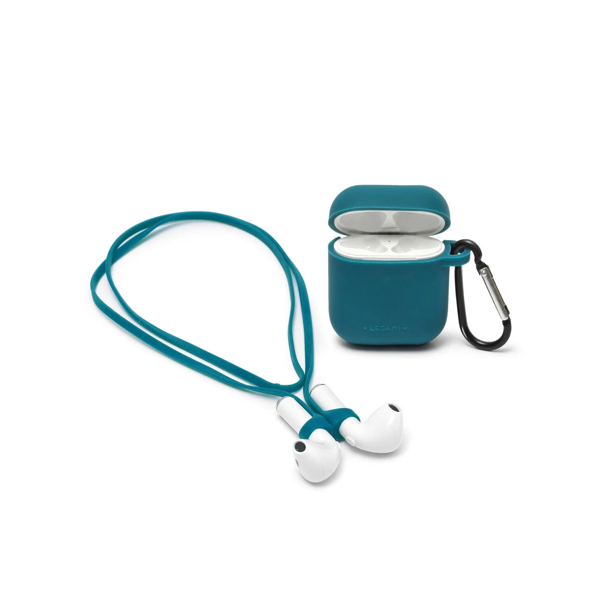 CASE AND CORD SET FOR  AIRPODS - AIR 'N GO -  PETROL