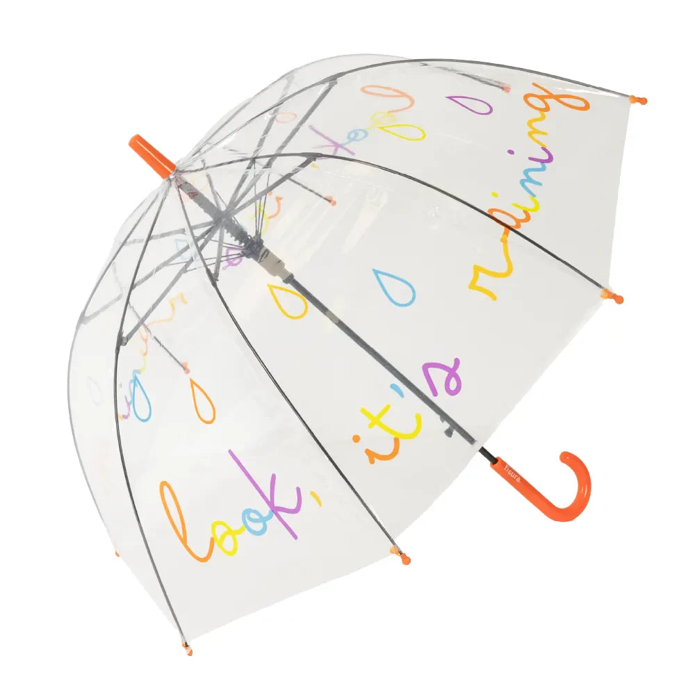 Kids Transparent Umbrella "Look, It’s Raining"
