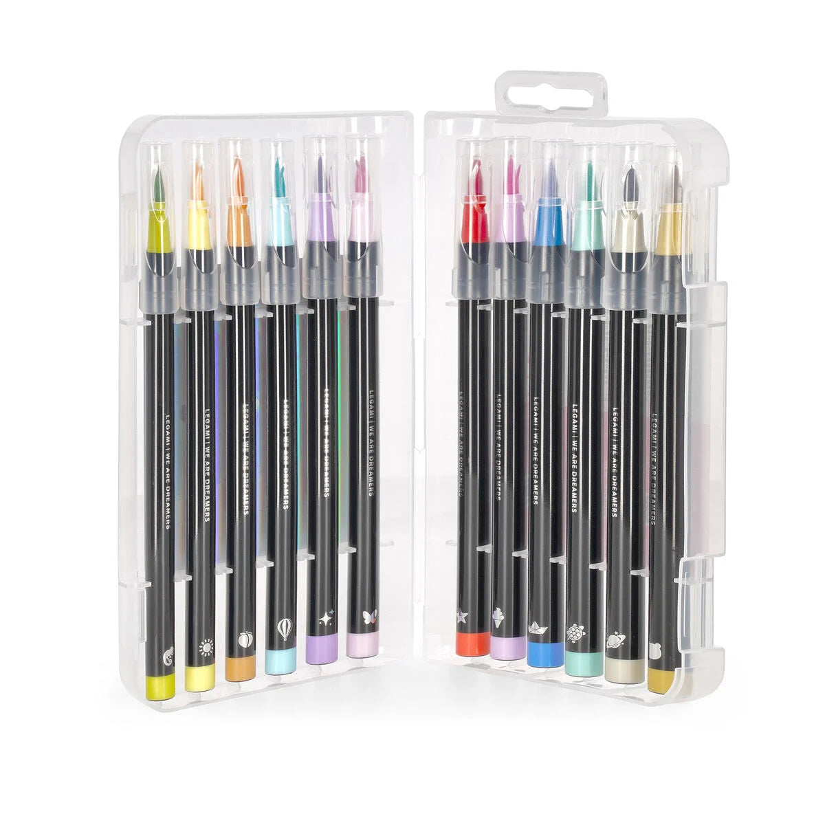 SET OF 12 BRUSH MARKERS - BRUSH MARKERS - PASTEL COLO