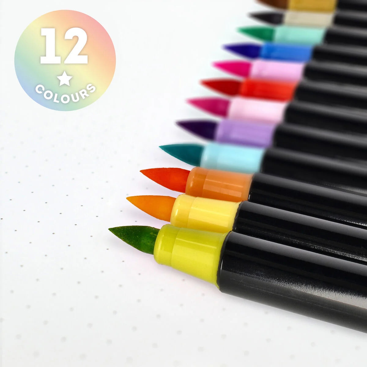 SET OF 12 BRUSH MARKERS - BRUSH MARKERS - PASTEL COLO
