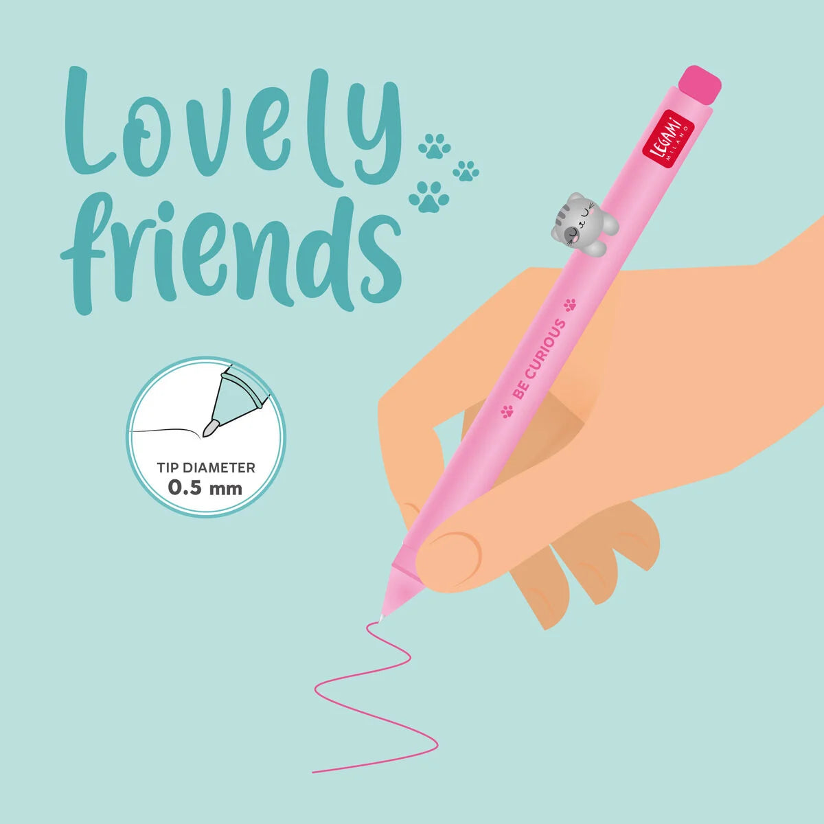 LOVELY FRIENDS - GEL PEN WITH ANIMAL DECORATION - KI