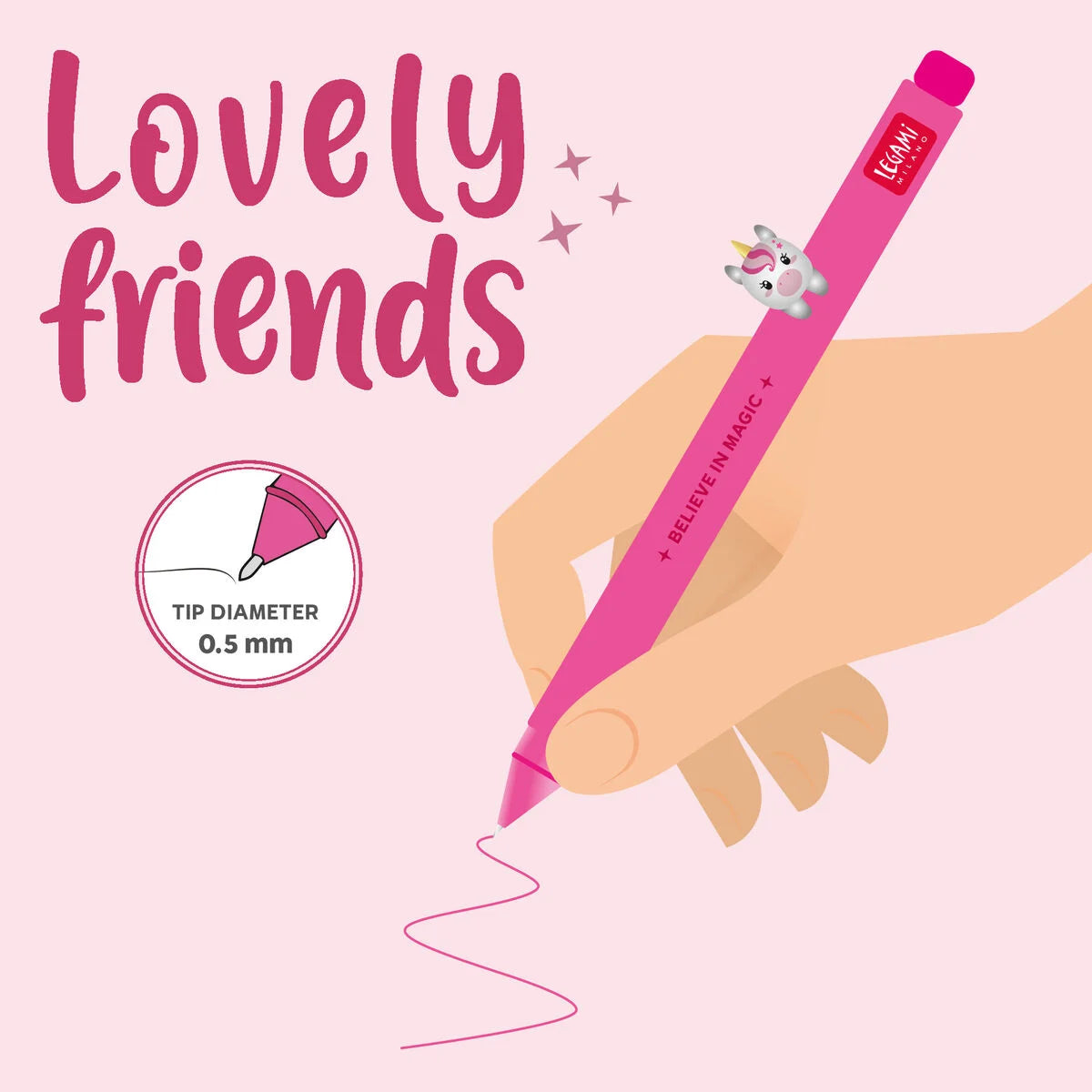 LOVELY FRIENDS - GEL PEN WITH ANIMAL DECORATION - UNI
