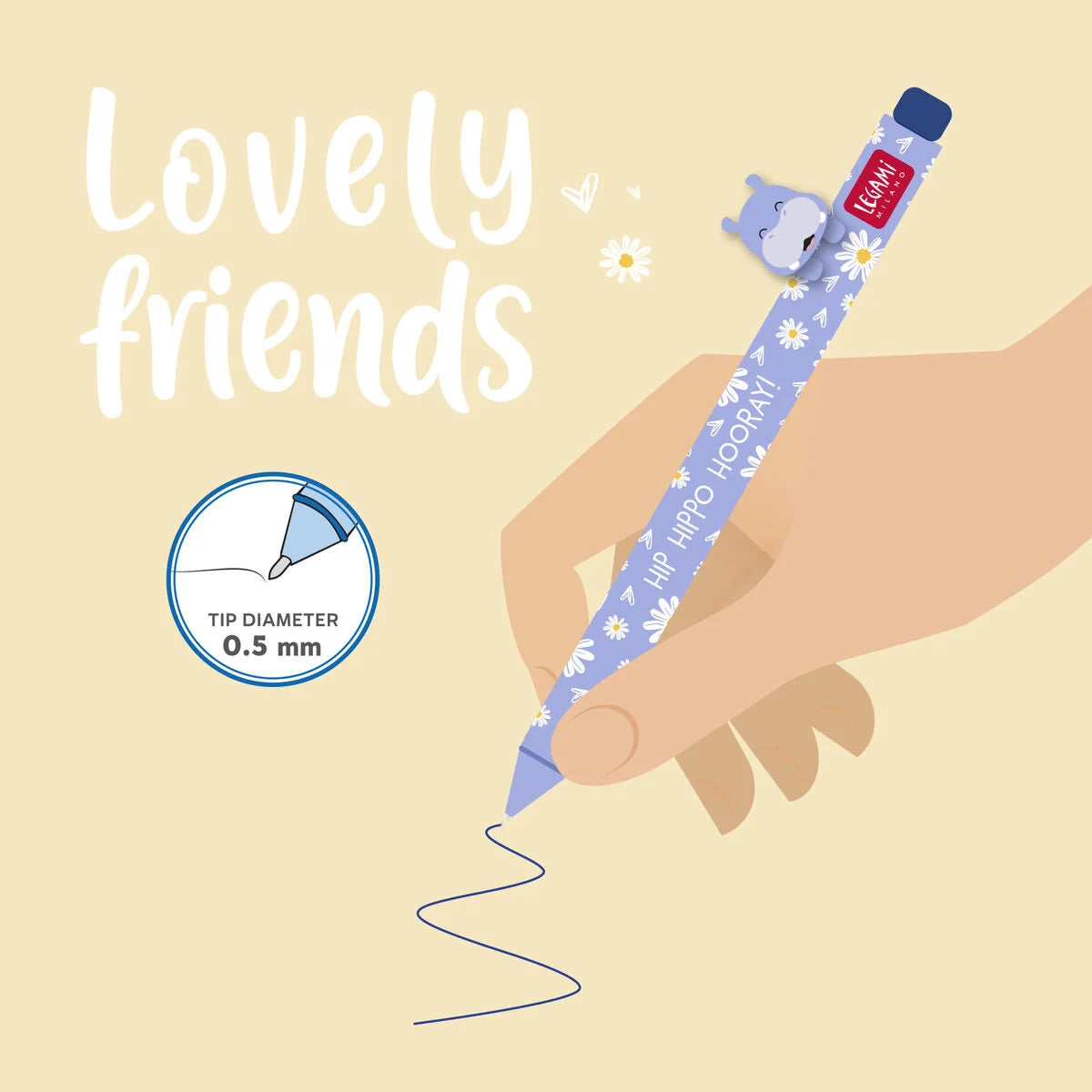 LOVELY FRIENDS - GEL PEN WITH ANIMAL DECORATION - HI