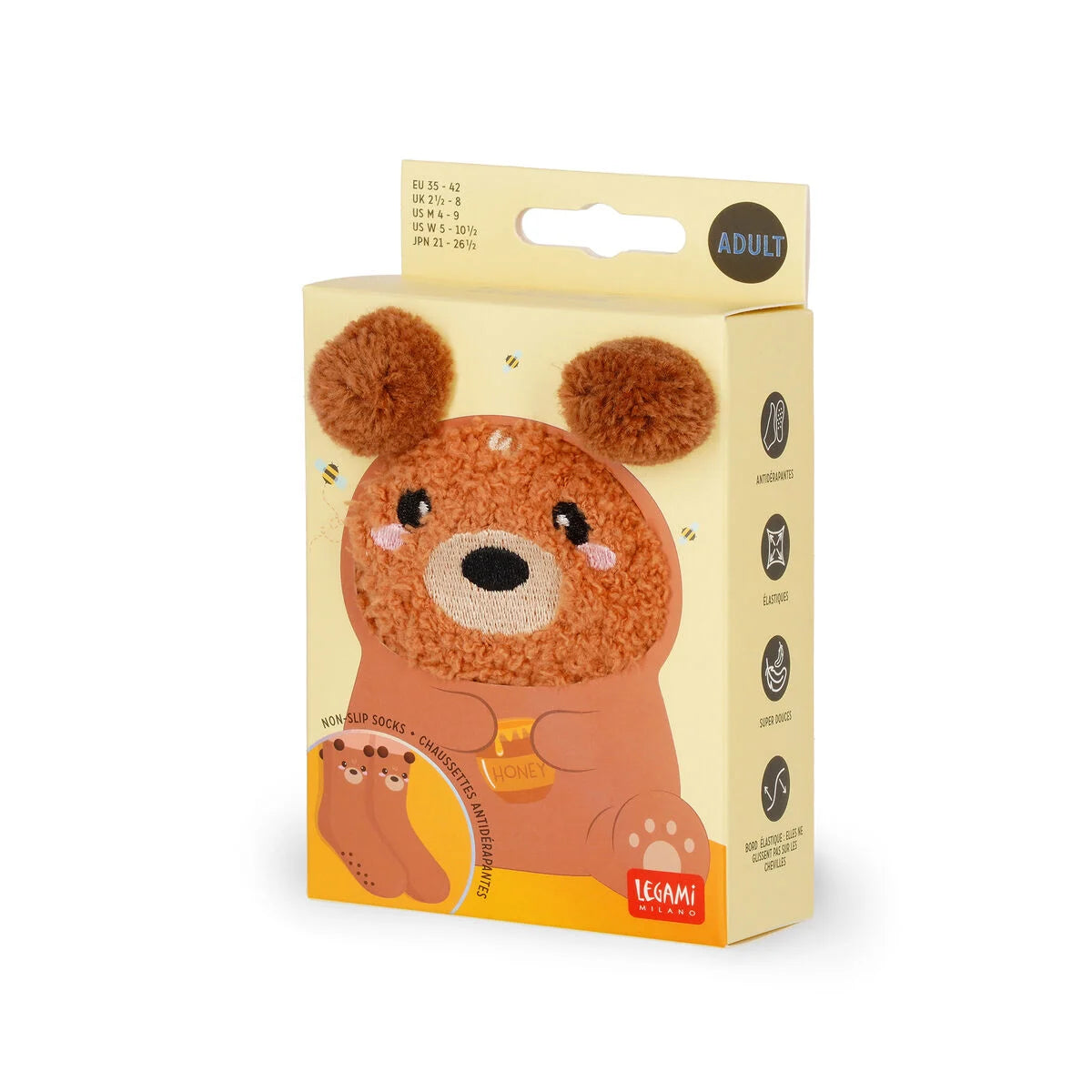 MEIAS NON-SLIP SOCKS - IT'S A  MATCH! - TEDDY BEAR