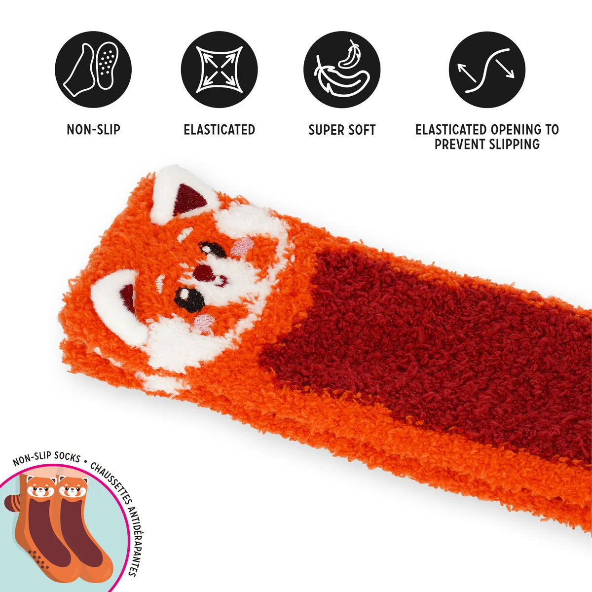 MEIAS NON-SLIP SOCKS - IT'S A  MATCH! - RED PANDA