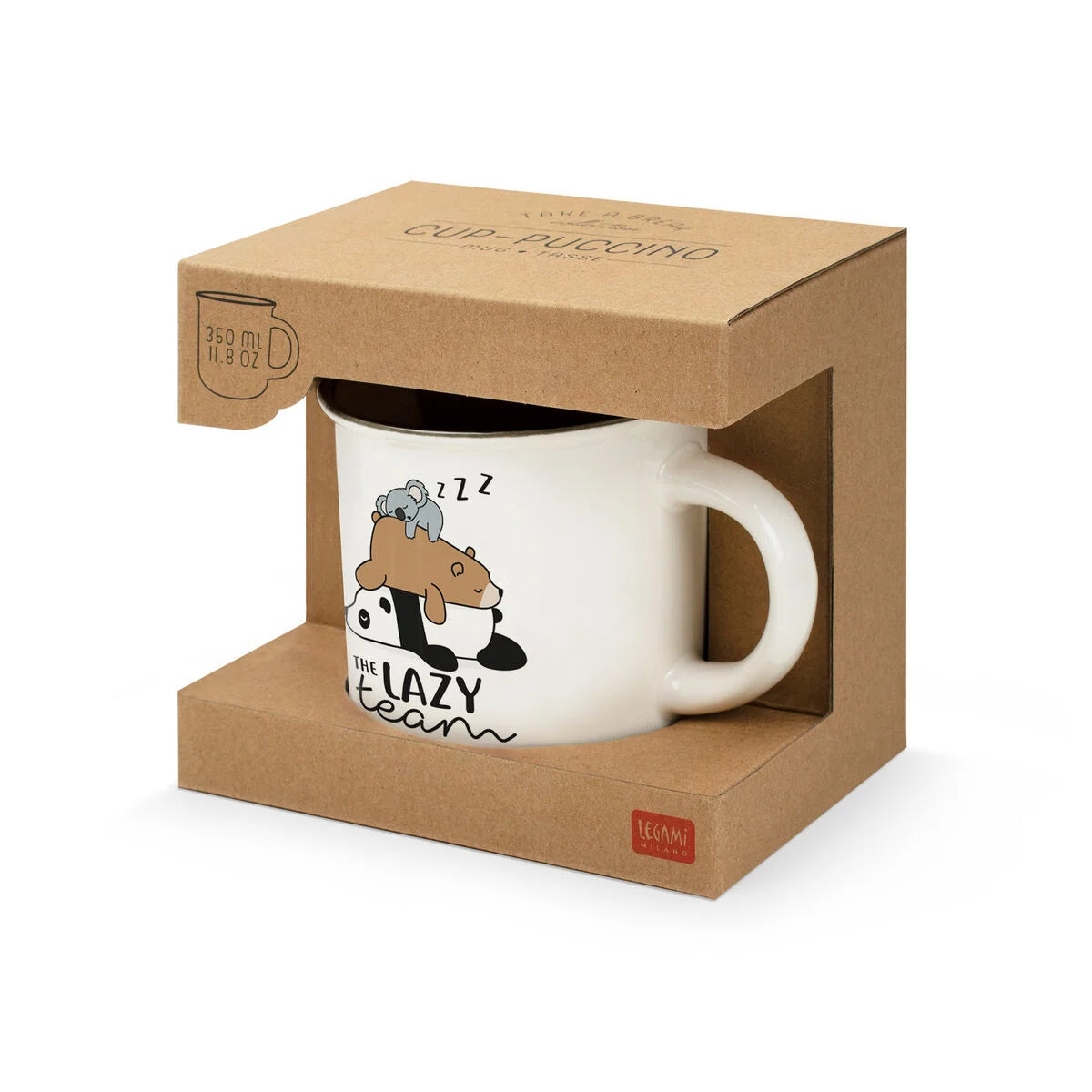 CUP-PUCCINO - NEW BONE  CHINA PORCELAIN MUG -  LAZY T