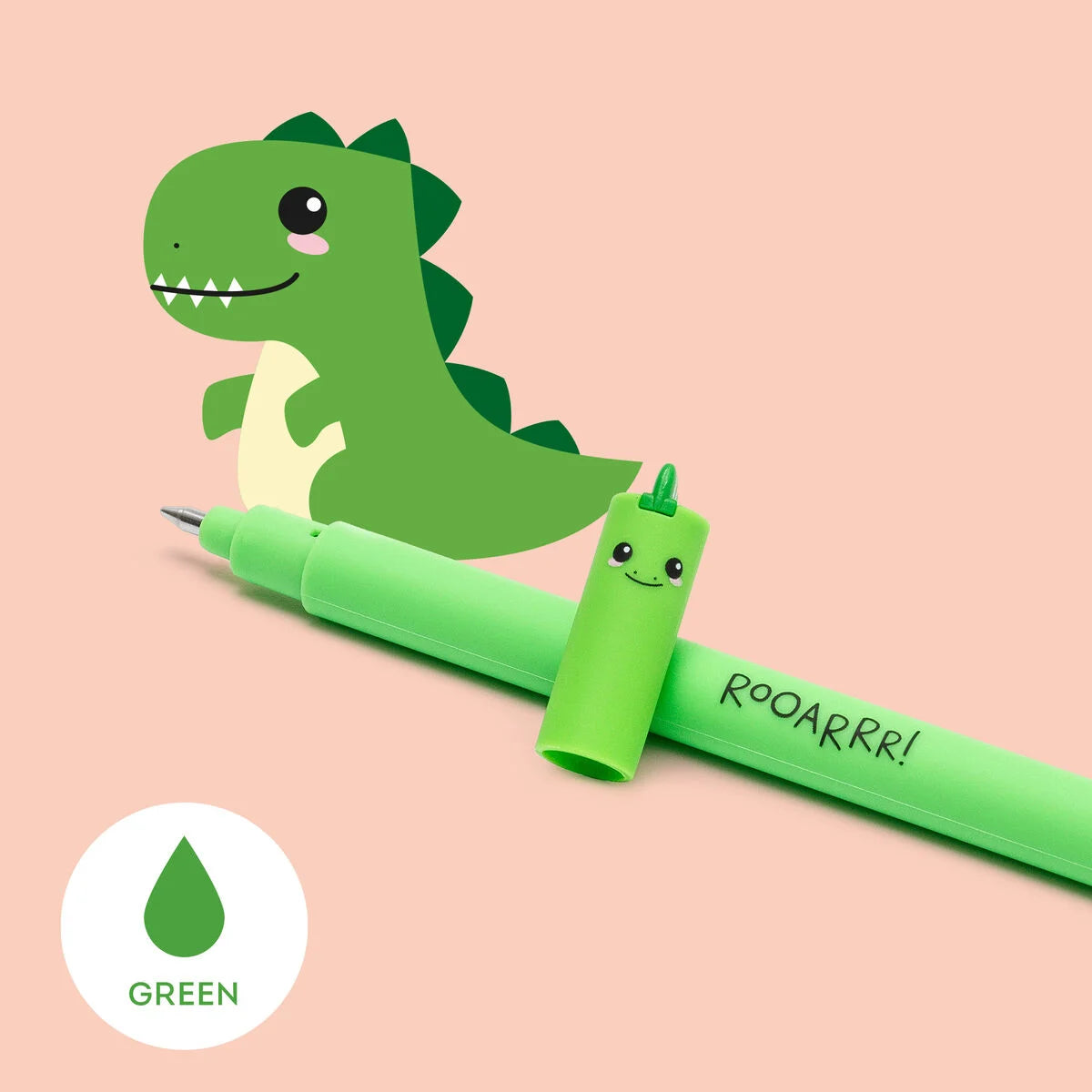 ERASABLE PEN - DINO - GREEN