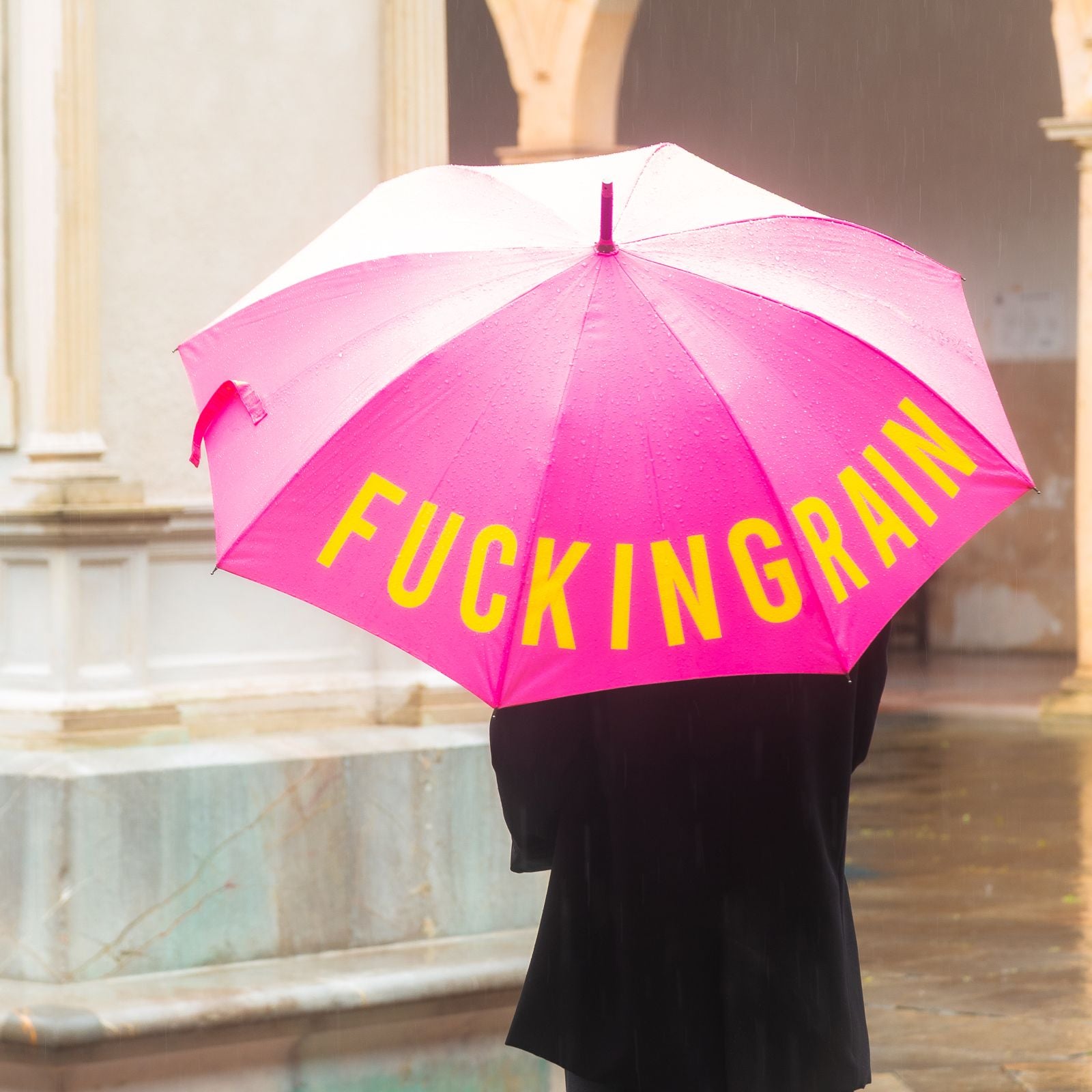 Umbrella "Fucking Rain" - Pink