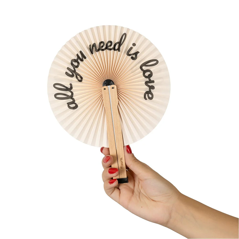 Folding hand fan "All you need is love"