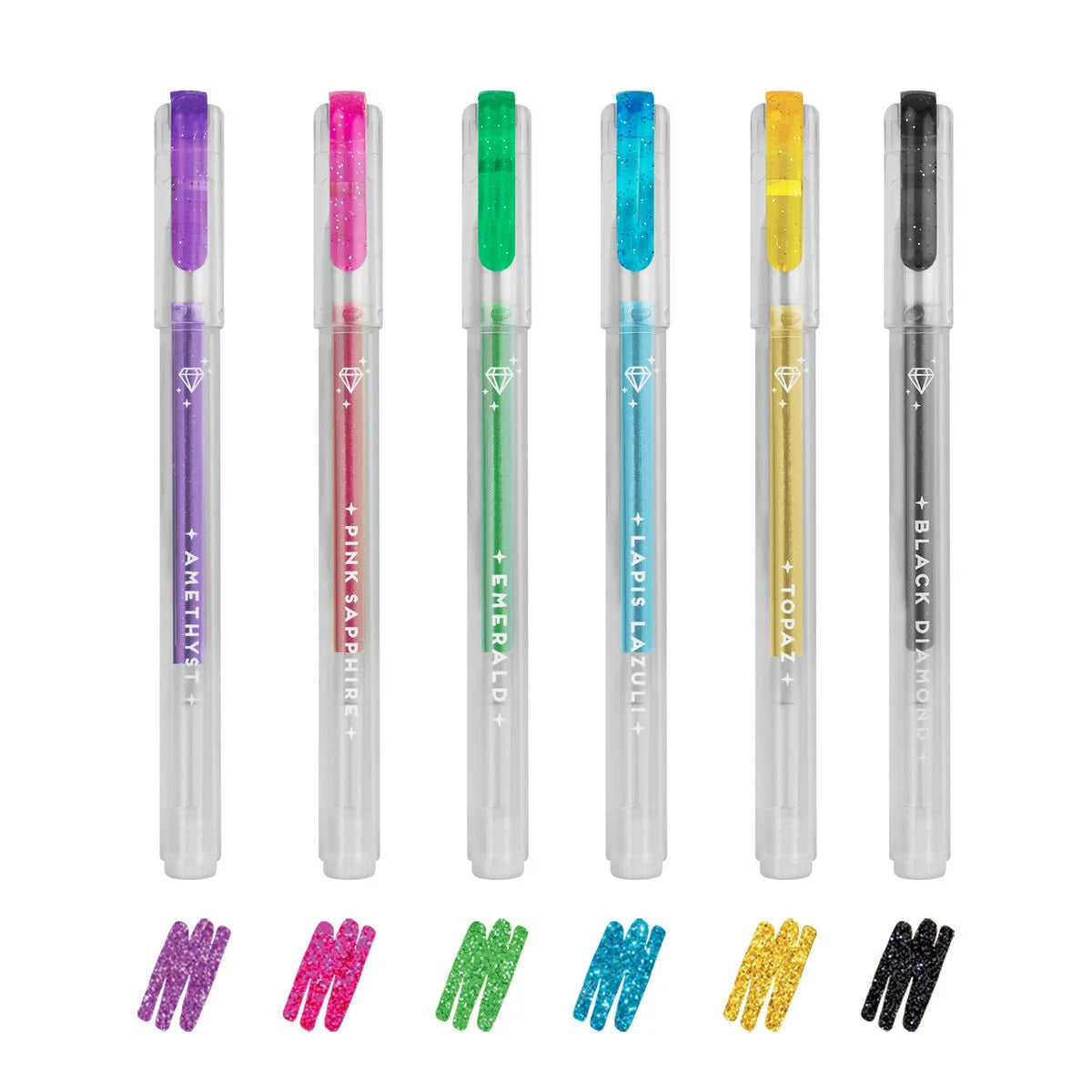 SET OF 6 GLITTER GEL PENS - SHINE LIKE A DIAMOND- MUL