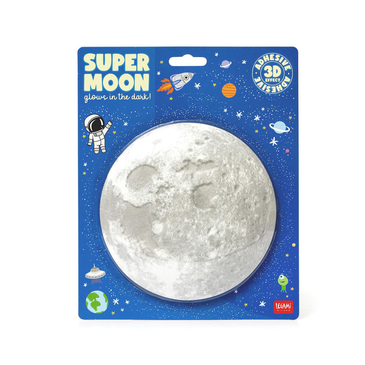 ADHESIVE GLOW-IN-THE-DARK MOON - SUPER  MOON - SPACE