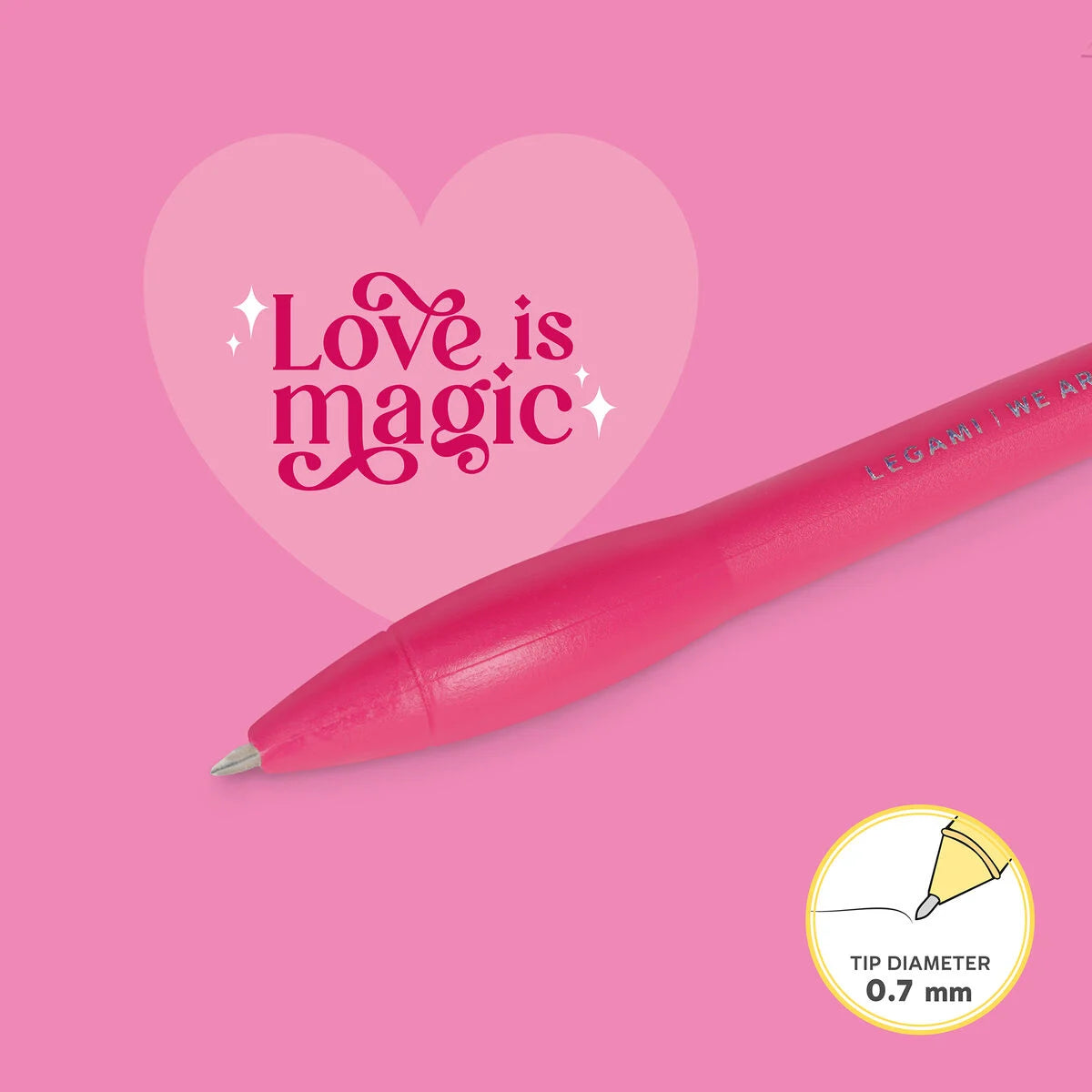 LIGHT-UP HEART BALLPOINT PEN - WRITING IS MAGIC - HEA
