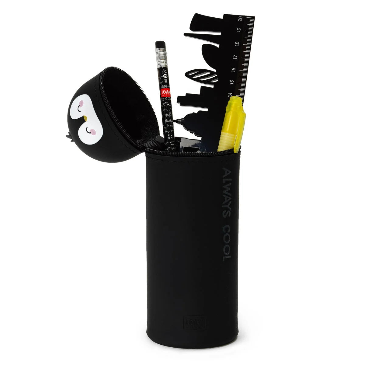 KAWAII 2-IN-1 SOFT SILICONE PENCIL CASE - PENGUIN