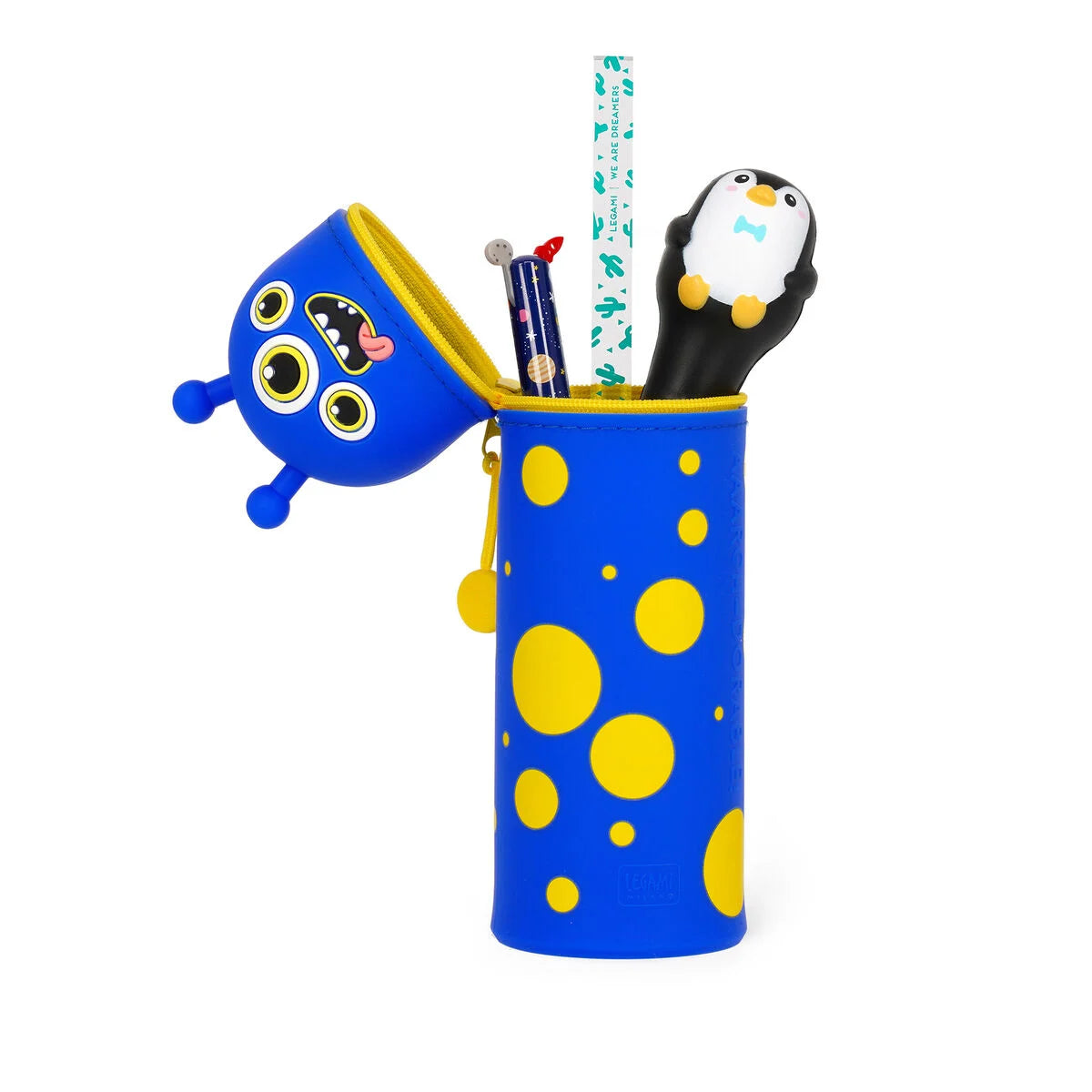 KAWAII - 2-IN-1 SILICONE  PENCIL CASE - MONSTER