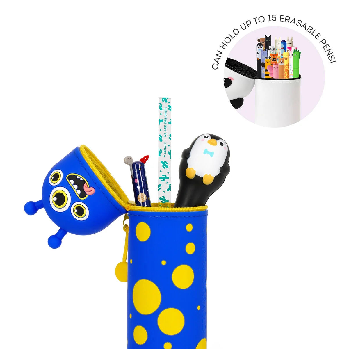 KAWAII - 2-IN-1 SILICONE  PENCIL CASE - MONSTER