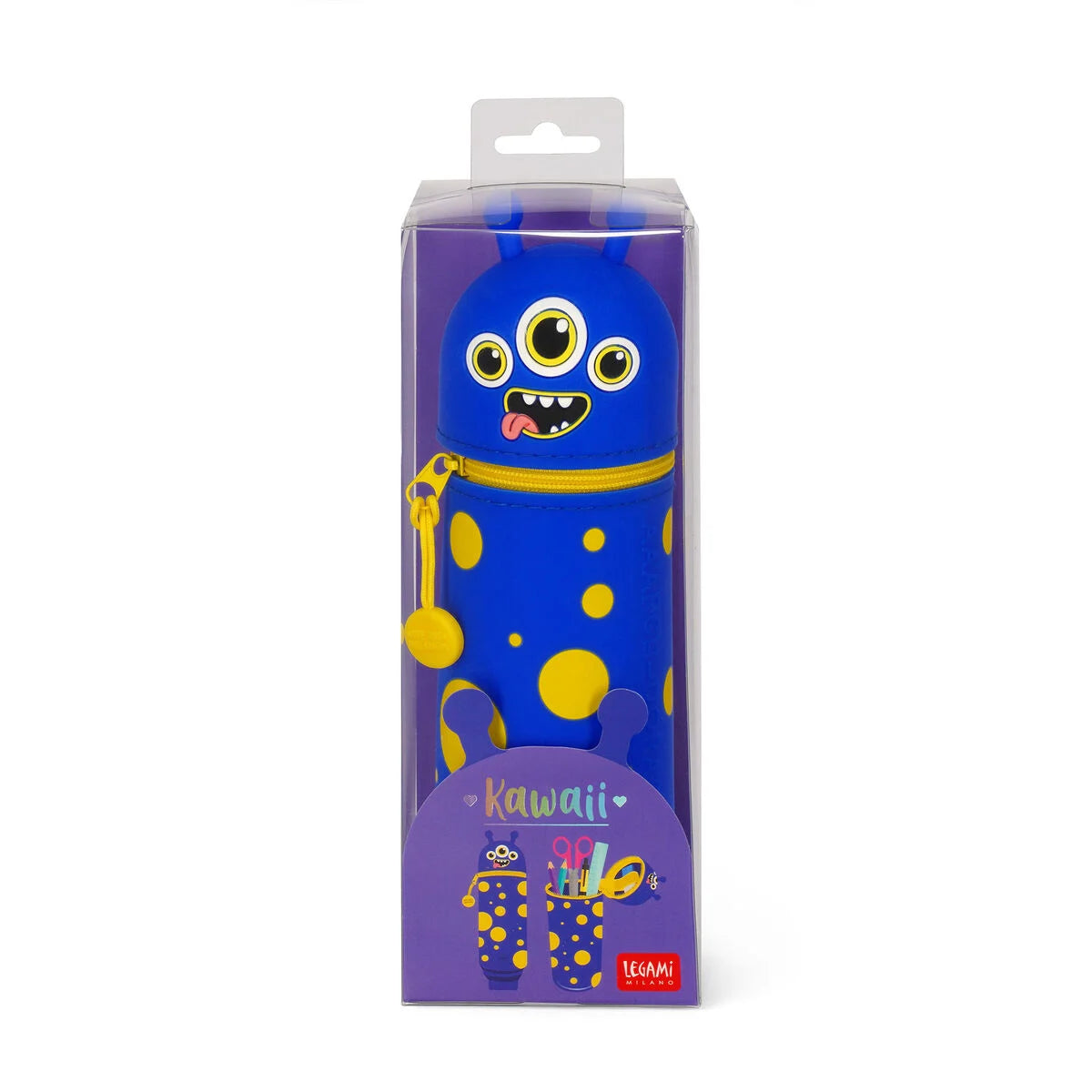 KAWAII - 2-IN-1 SILICONE  PENCIL CASE - MONSTER