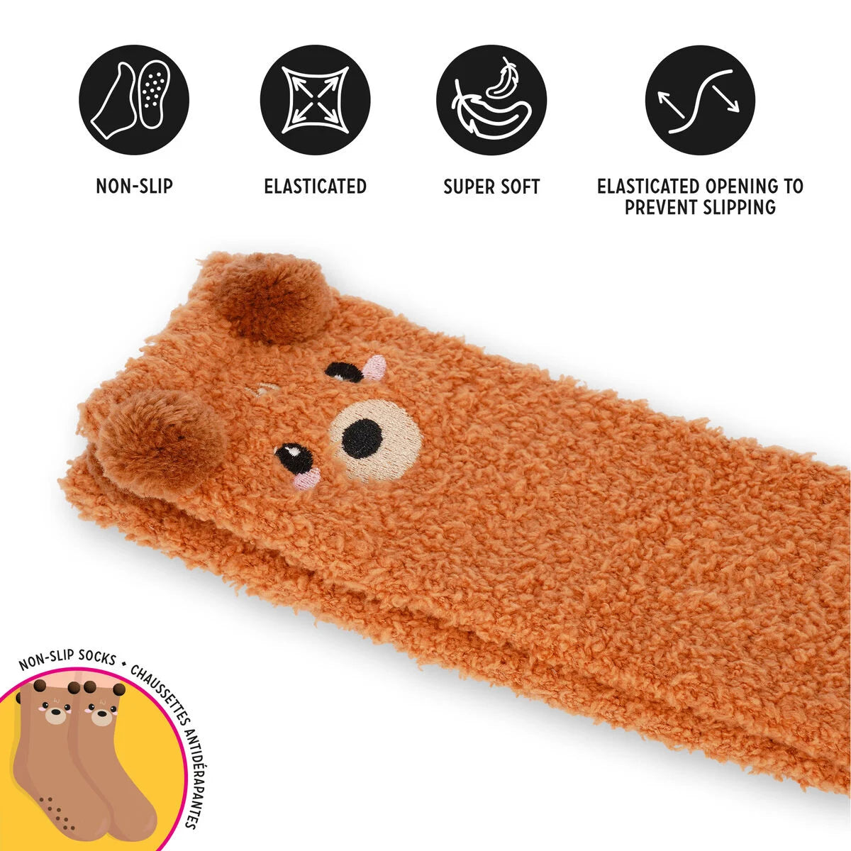 MEIAS NON-SLIP SOCKS - IT'S A  MATCH! - TEDDY BEAR