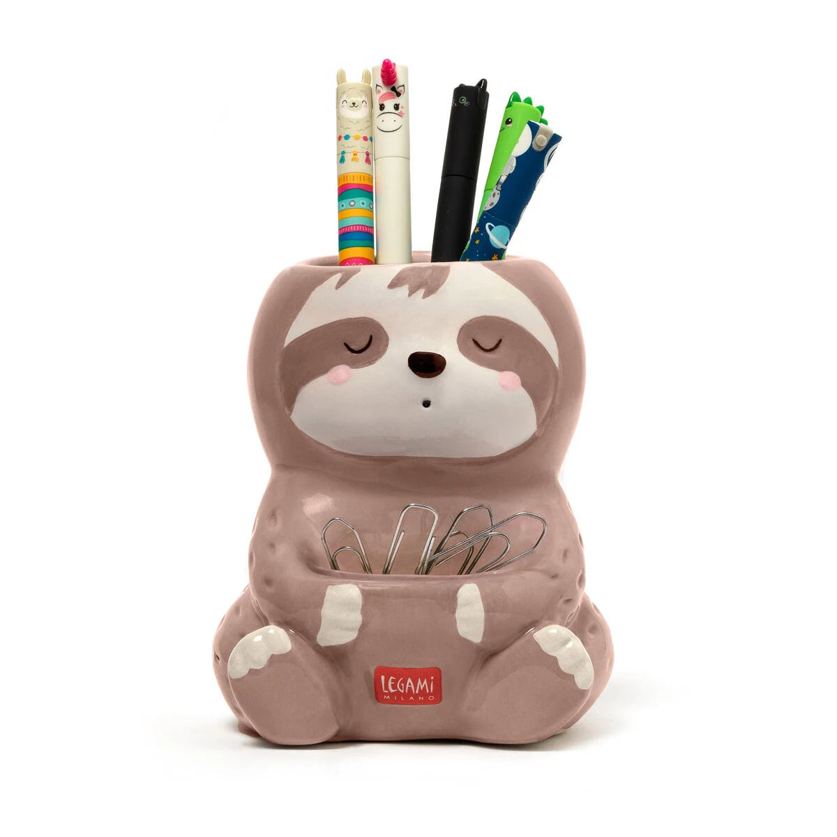 CERAMIC PEN HOLDER - DESK FRIENDS - SLOTH