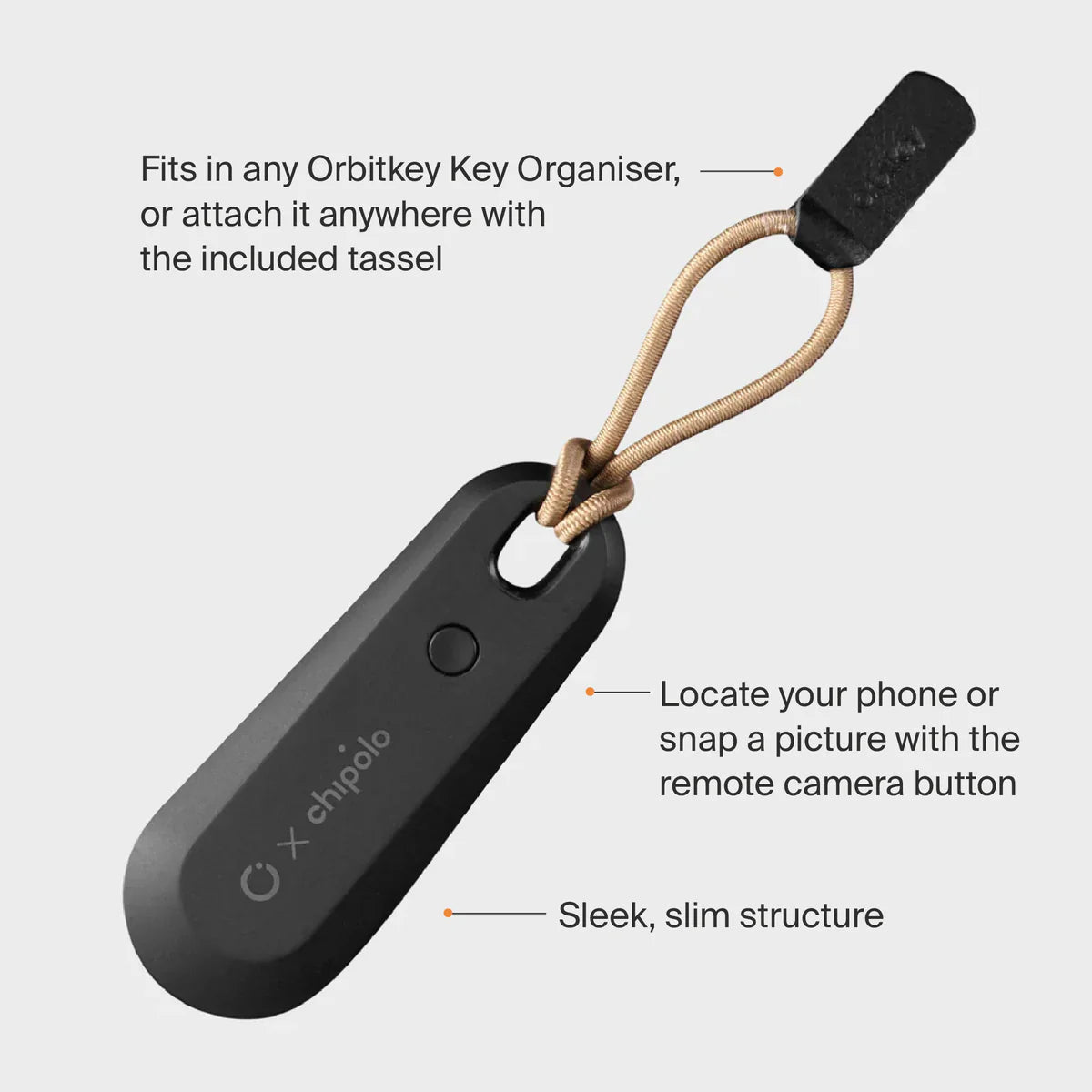 Orbitkey x Chipolo Bluetooth Tracker v2 - Black