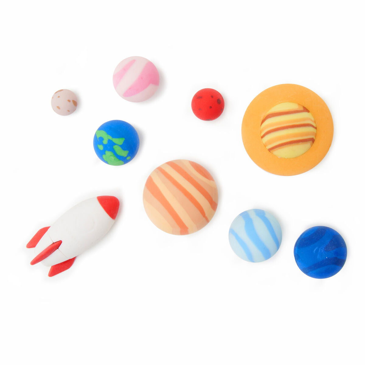 SET OF 9 ERASERS - SOLAR  SYSTEM - SPACE