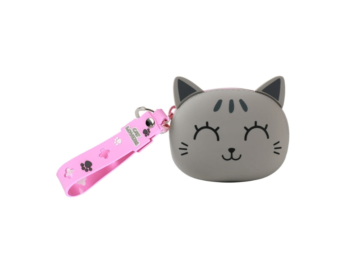 Coin Purse Silicone Grey Cat