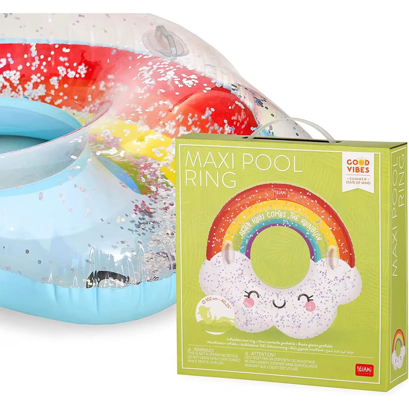 INFLATABLE MAXI POOL RING - MAXI POOL RING - RAINBOW