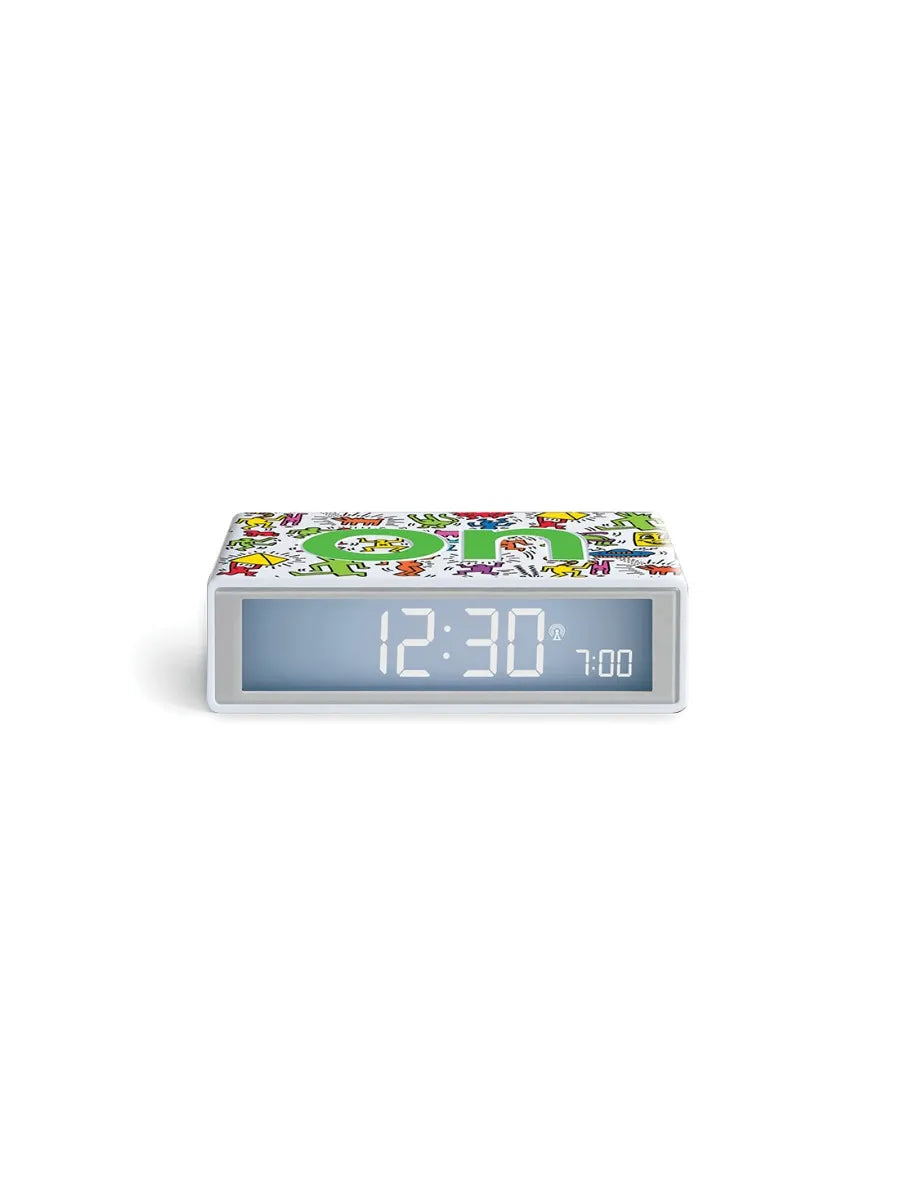 LCD alarm clock Flip+ (Keith Haring happy white)