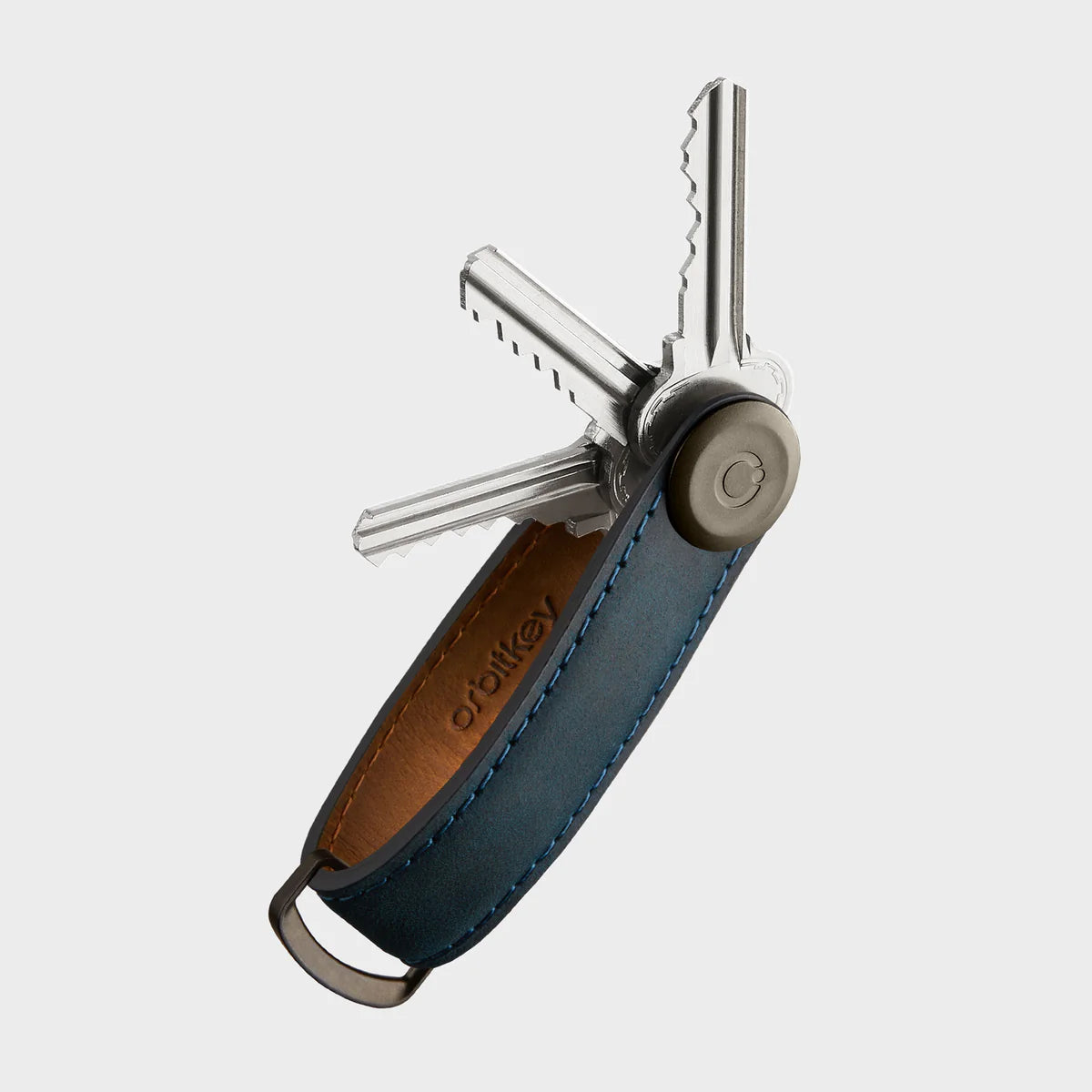 Key Organiser Crazy Horse - Marine Blue with Blue Stitching