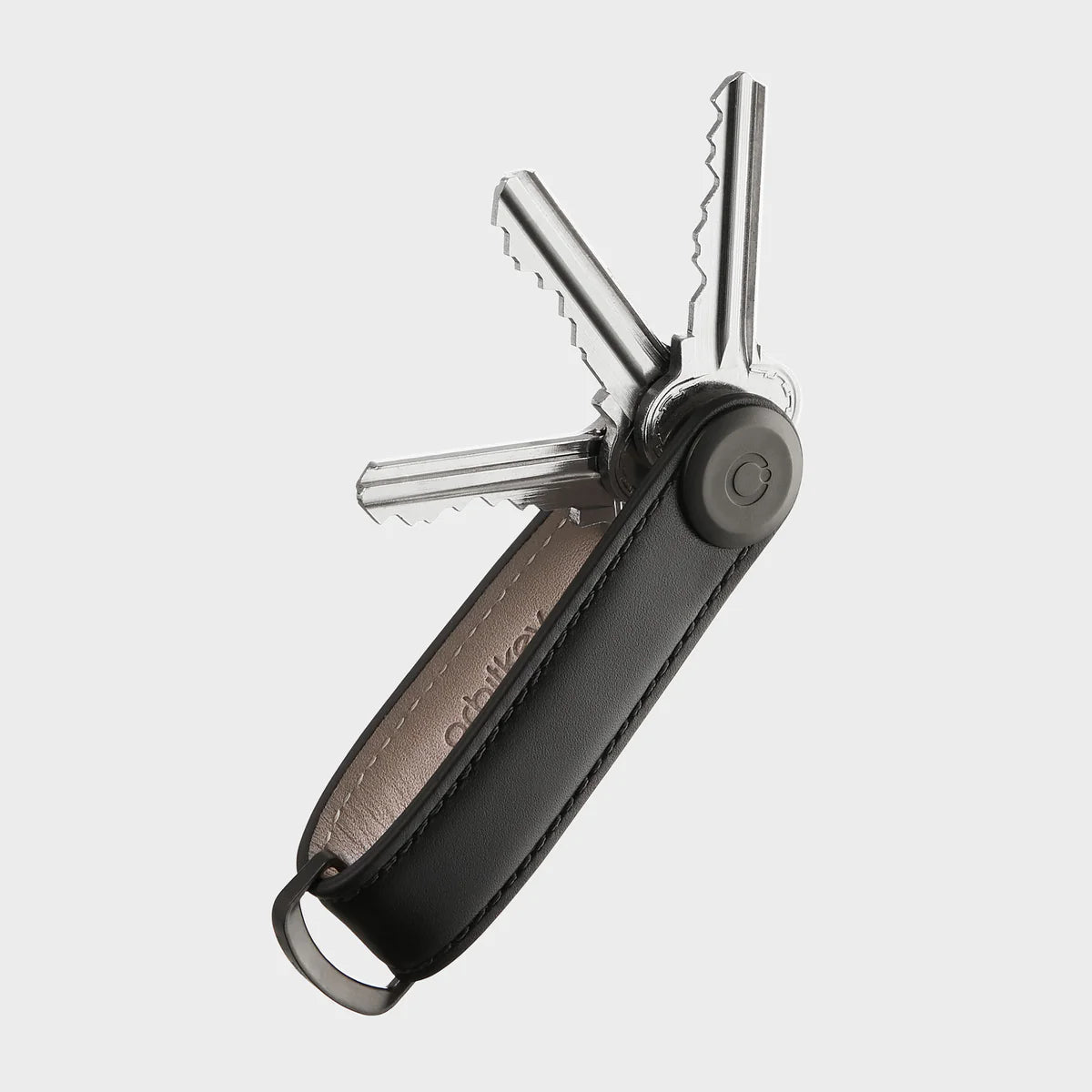 Key Organiser Leather - Black with Black Stitching