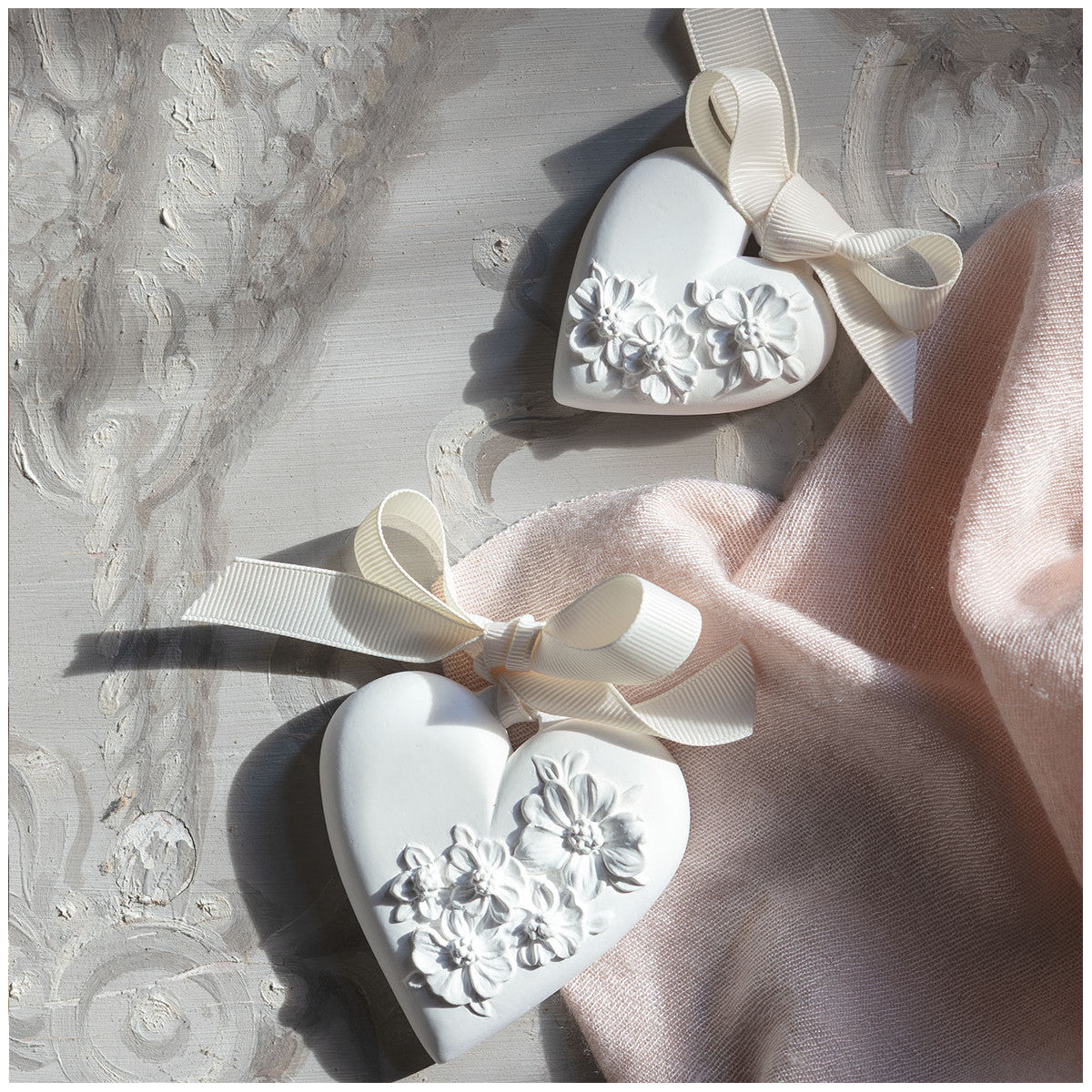 Scented Decor Small Flowered Heart - Bois de Cachemire